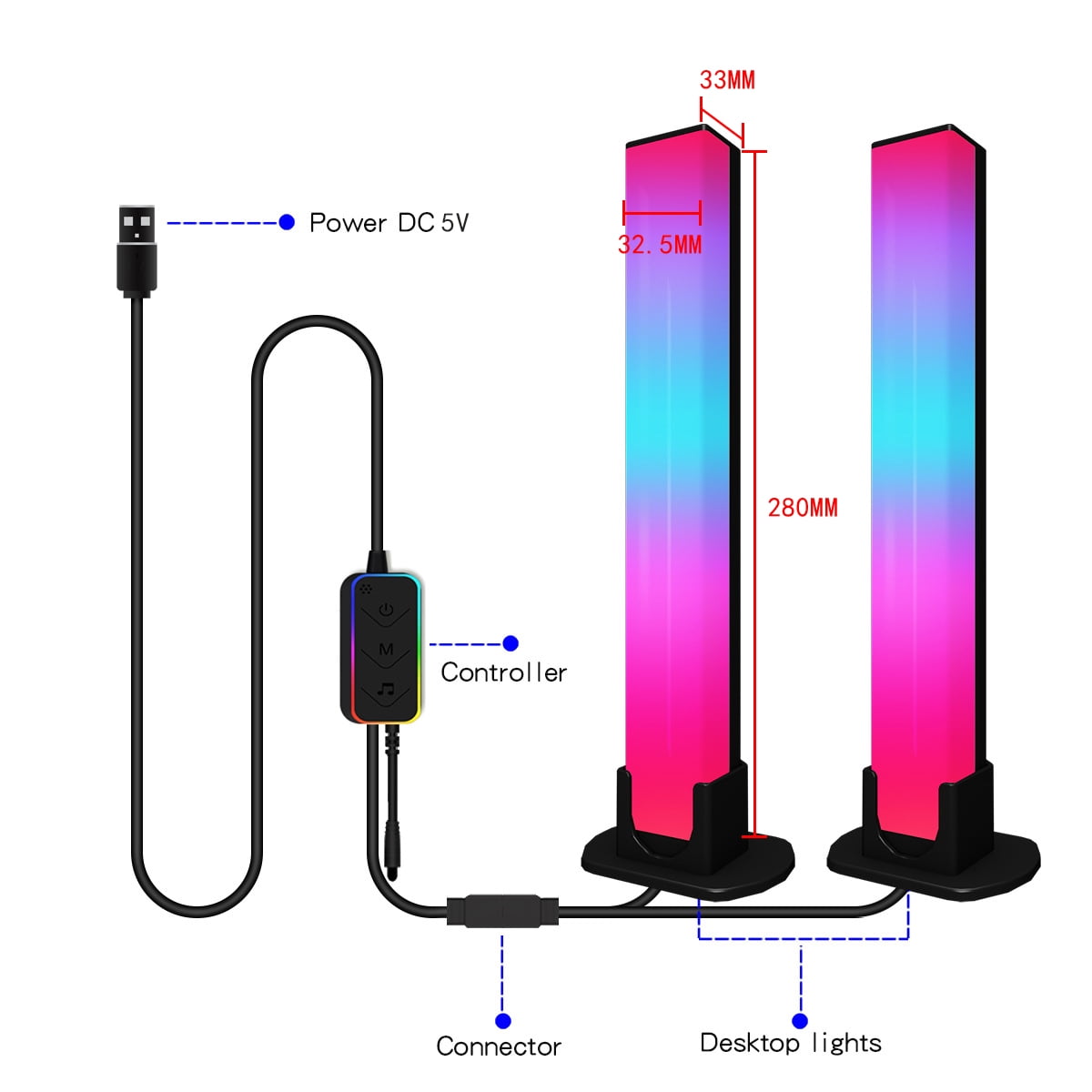 FEIYAR HOME Smart LED Light Bar,Gaming Lights Ambient Lighting, APP TV