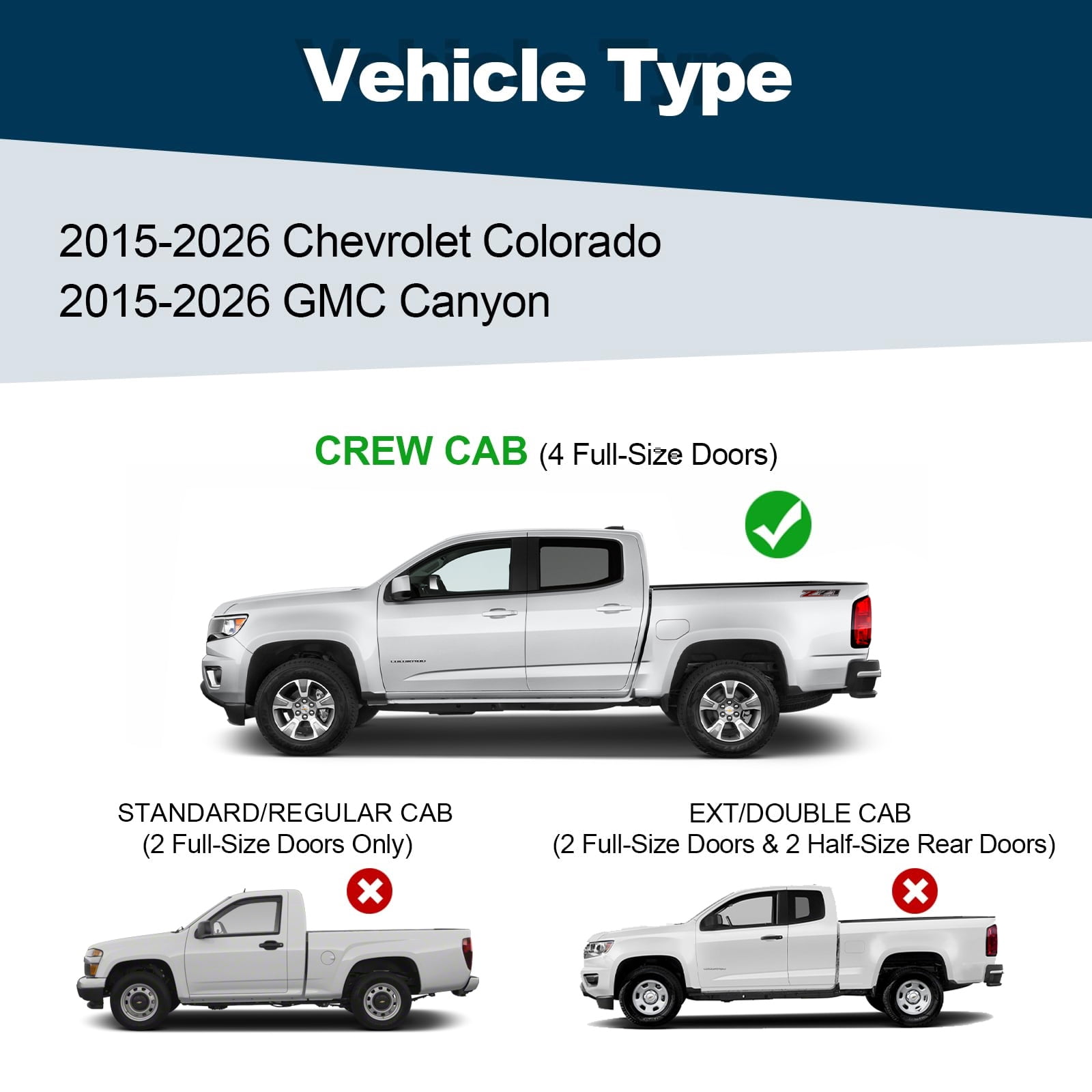 XTWEEX Running Boards Side Step Nerf Bar Fit 2015-2022 Colorado Canyon Crew Cab 6 inch