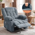 thumbnail image 3 of JMYMRY Recliner Chair, Swivel Rocker Recliner for Adults, Recliner Chair with Heat and Massage, Manual Recliner with Cup Holders for Living Room, Blue, 3 of 13