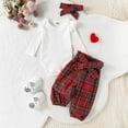 thumbnail image 2 of Baby Girls Christmas Outfits Ribbed Romper Bodysuit Pants Set Fall Winter Outfits Baby Girls Clothes, 2 of 6