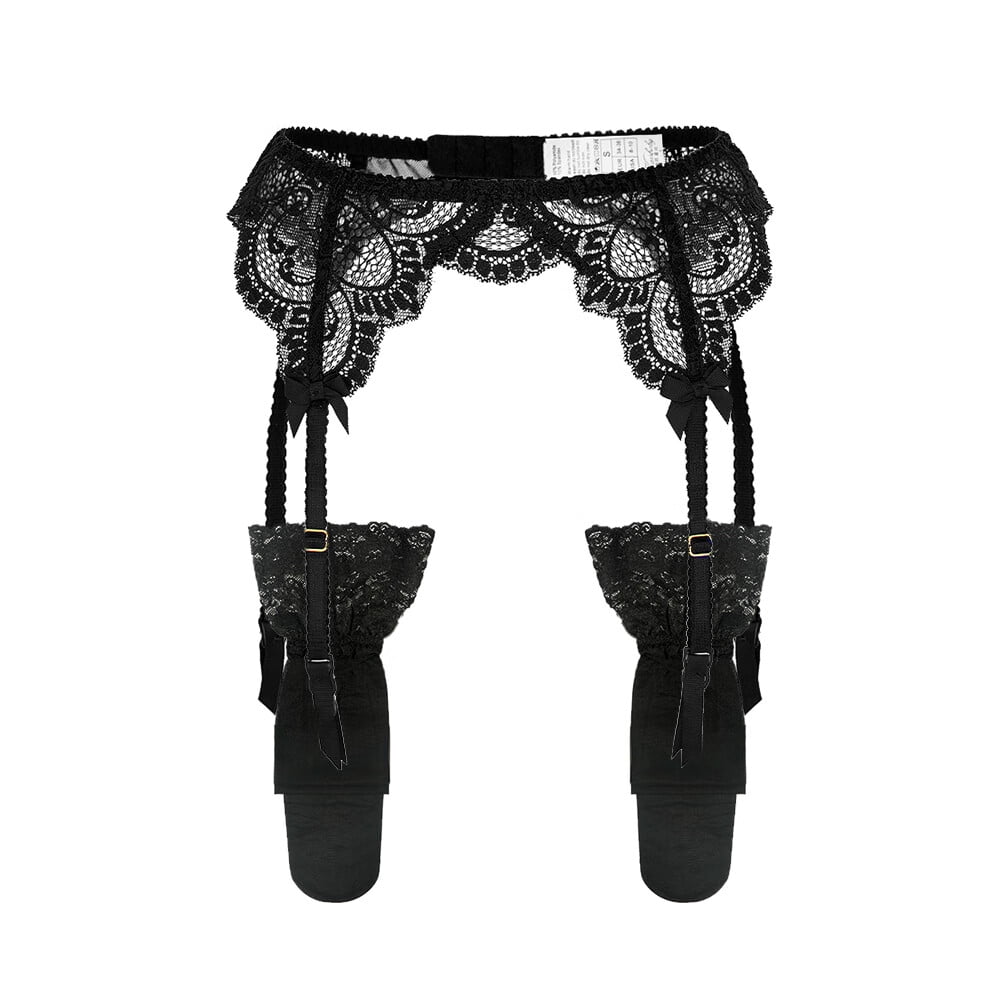 Varsbaby Womens Sexy Lace Garter Belt Suspender Belt and Stockings ...