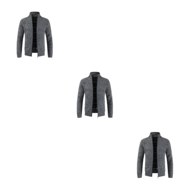 relayinert Stay Warm And Stylish Cardigan Sweaters Multiple Sizes Available Polyester Knitted Sweater For Men Knitted Cardigan dark grey M 3Set