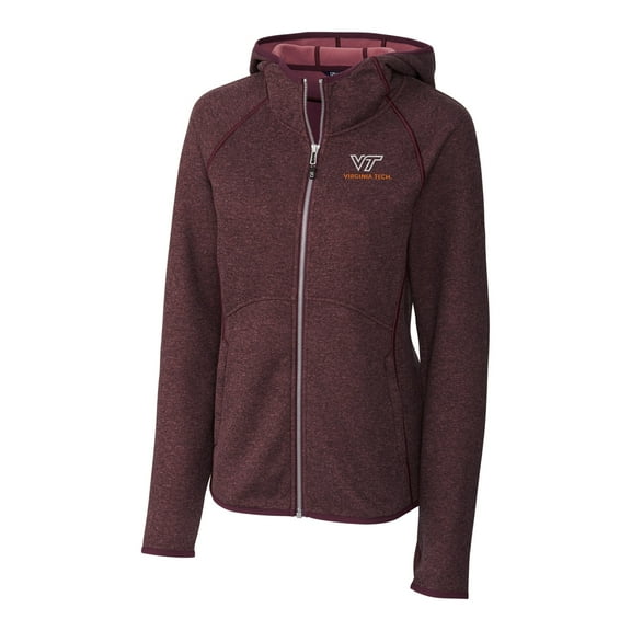 Women's Cutter & Buck Maroon Virginia Tech Hokies Mainsail Hooded Full-Zip Jacket