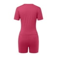 thumbnail image 5 of vigerkar Women's Summer 2 Piece Outfits Shorts Sets Matching Set Loungewear 2025 Brick Red, XL, 5 of 5