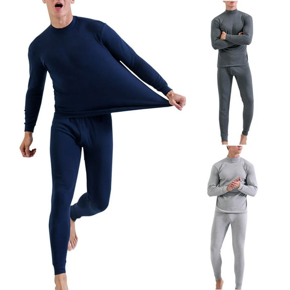 Wlynlyn Mens Thermal Underwear Warm Cold Weather Long Johns 2 Piece Pajamas Casual Base Layer Stretchy Top Bottom Outfits