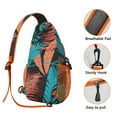 thumbnail image 3 of Botanical Leafy Shoulder Backpack - Colorful Exotic Daypack with Secure Zippers & Durable Material - Best for Travelers, Hikers, Aloha Style Enthusiasts, 3 of 5