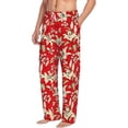 thumbnail image 2 of Uemuo Lilies Flowers Pattern Men's Wide Leg Palazzo Lounge Pants with Pockets Light Weight Loose Comfy Casual Pajama Pants-X-Large, 2 of 9
