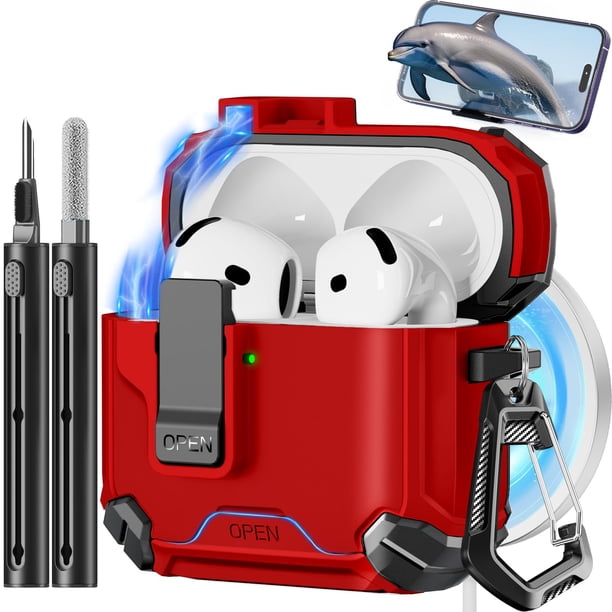 Funda con soporte de teléfono y kit de limpieza para AirPods 4 (2024)
