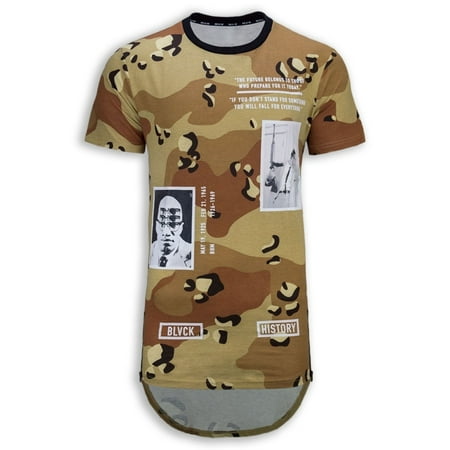 - NEW Men MX Black History Shirt Triple Layer Tail Camo Malcom X Short Sleeve