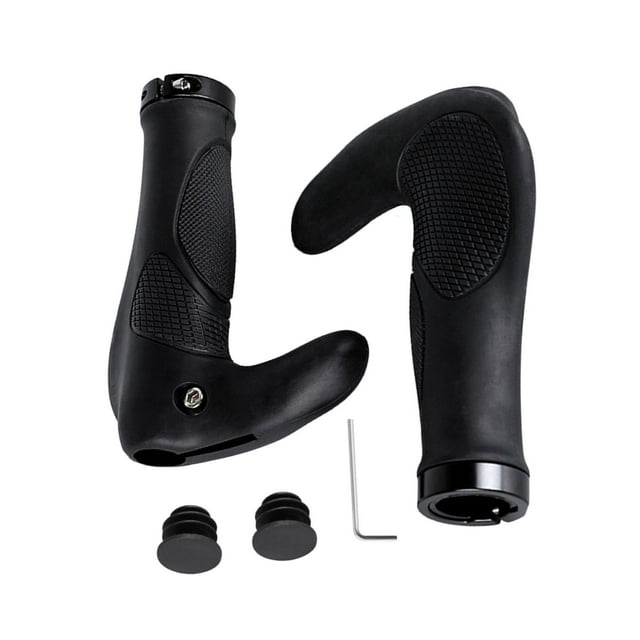 2 uds empuñaduras de manillar de bicicleta de repuesto cómodas empuñaduras de goma para bicicleta diámetro 22mm empuñaduras de bicicleta para Negro