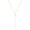Gold, variant on Cross Y Necklace for Women Drop Stainless Steel Elegant Pendant Dainty Simple Bead Chain Long Unique Statement Faith Cubic Zirconia Jewelry Silver