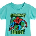 thumbnail image 3 of Marvel Spider-Man - St. Patrick's Day Amazingly Lucky - Girls Fitted Short Sleeve Graphic T-Shirt, 3 of 5
