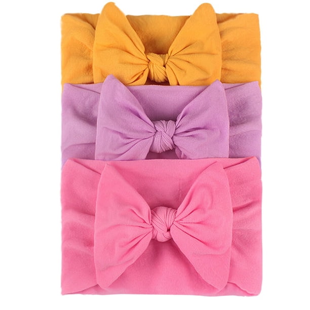 Conjunto de 3/4/6 unidades de lazos bonitos, diadema para bebé, turbante de Color sólido, bandas elásticas para el pelo para recién nacidos, accesorios para el cabello suaves para niñas Tan Jianjun unisex