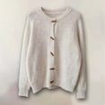 thumbnail image 2 of Womens Cardigan Sweaters Lightweight Button Down Long Sleeve Knit Sweater Color: White Size: One Size, 2 of 3