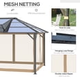 thumbnail image 5 of Outsunny 12' x 14' Hardtop Gazebo, Aluminum Frame and Polycarbonate Roof, 5 of 9