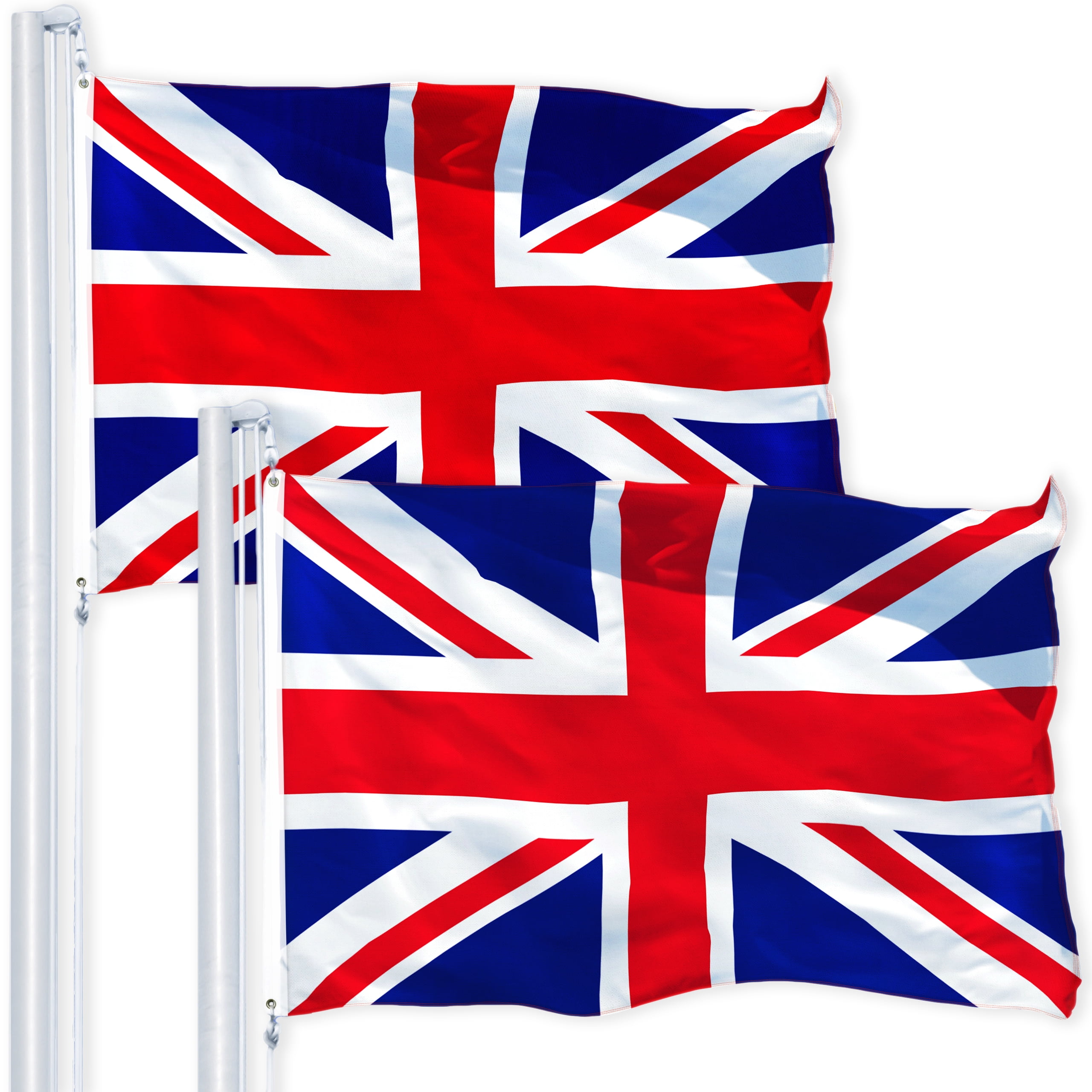 United Kingdom & Montserrat Double Friendship Table Flag Set 
