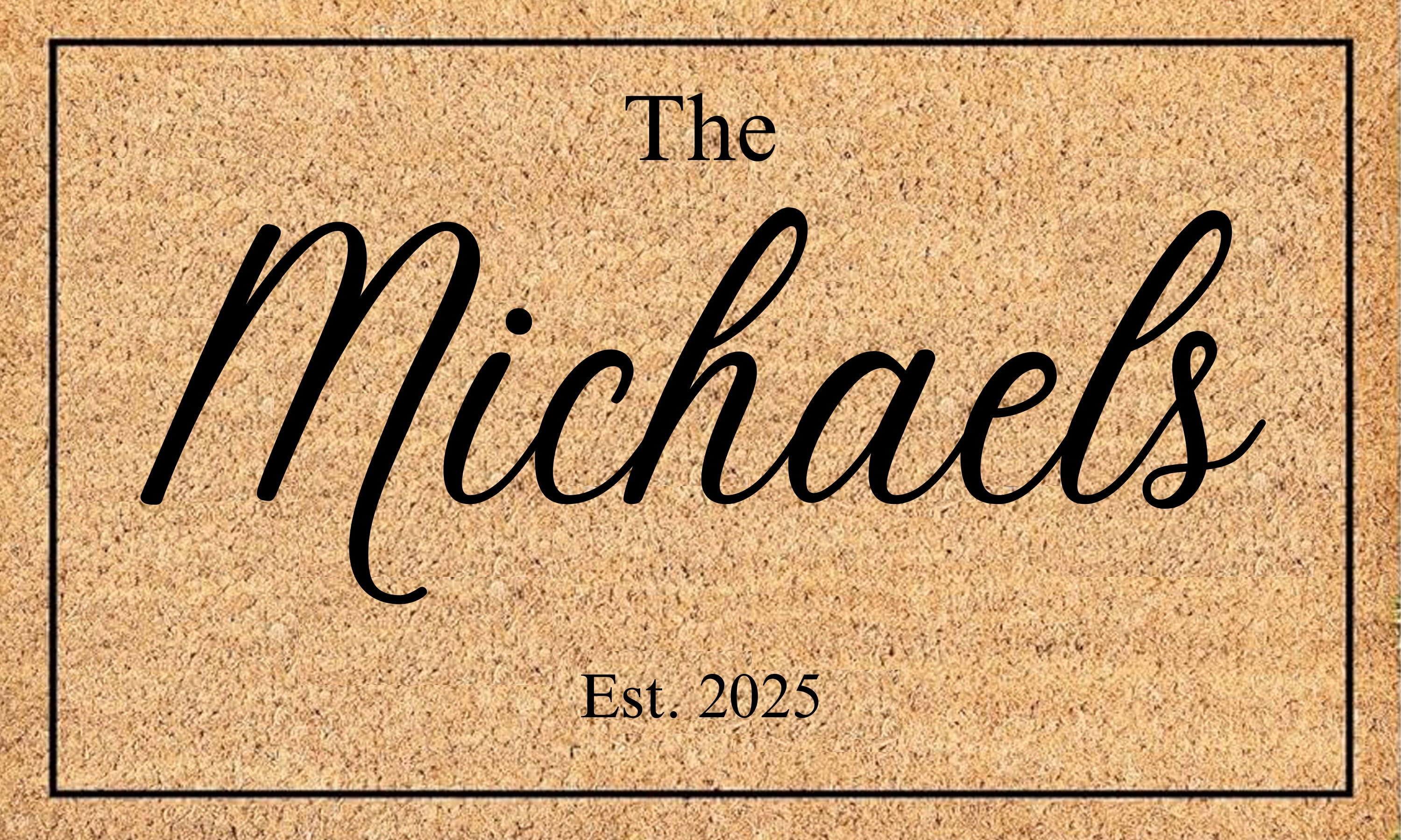 Rustic Personalized Family Name Doormat Est. 2025 – Custom Farmhouse Welcome Mat, 30x18in, Outdoor Indoor Non-Slip Front Porch Rug