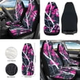 thumbnail image 3 of Jeiento Camo Hunting Front Car Seat Cover Full Set 12 PCS with Steering Wheel Cover Seatbelt Pad Armrest Pad Coasters Garbage Bins Rear View Mirror Cover Keychain Air Vent Storage Pouch Pink, 3 of 7