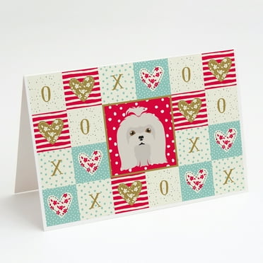 Caroline's Treasures Maltese Love Greeting Cards with Envelopes, 5" x 7" (8 Count)