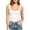 White, variant on Women's Tank Top Sweetheart Neckline Square Neck Ruched Bust Form-Fitting Sleeveless Cami Slim Fit Cropped Blouse for Everyday Wear