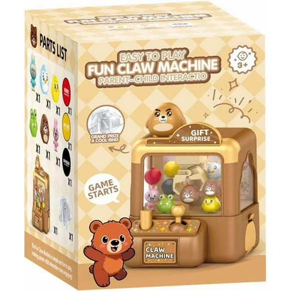Mini Claw Machine with Cute Animal Theme, Electronic Arcade Game for Kids Home Party