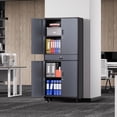 thumbnail image 7 of DNA Motoring 73" Gray/Black Lockable Metal Storage Cabinets w/ Adjustable Shelves&Wheels, 7 of 7