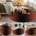 thumbnail image 6 of 5ft Round Rug, Red Black Ombre Non-Skid Rubber Backing Large Area Rugs - Living Room Bedroom Home Office, Modern Gradient Abstract Art Indoor Floor Mat Carpets Washable Rug, 6 of 9