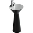 thumbnail image 5 of Fine Fixtures Pyramid Pedestal, Elegant One Piece Pedestal Sink, Center Faucet Hole, Vitreous China, Black, 5 of 10