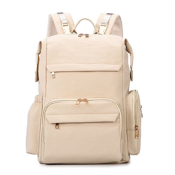 SNOW DEER Diaper Bag, Multi-Function Large Capacity Diaper Backpack, Portable Solid Color Maternity Backpack for Outdoor Travel, Waterproof Baby Diaper Bag with Stroller Straps for Mom & Dad