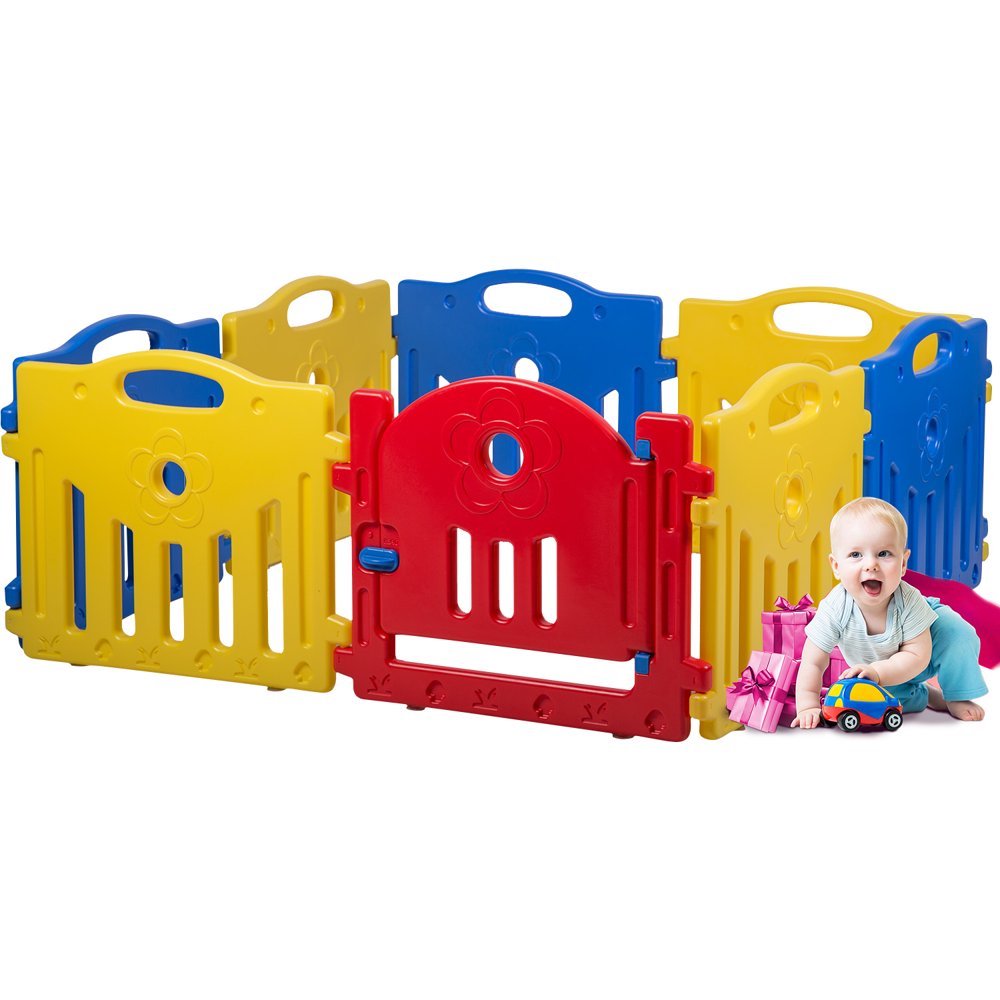 Adjustable Baby Playpen 8 Panel Playard Kids PlaySafe Activity Center W