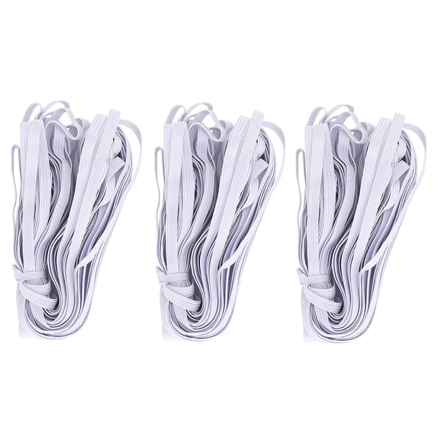 3 sacs 0.6cm 10m/32.8ft matériau en fibre de polypropylène bricolage projet d'artisanat cordon élastique corde élastique facile à utiliser pour les vêtements manchette pantalon vêtements de(white)