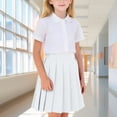 thumbnail image 2 of Leey-World Kids Girls Plaid Pleated Skirts High Waist Knee Length A-Line Mini Skirt Scooter Skirt School Uniform(White,12-13 Years), 2 of 4