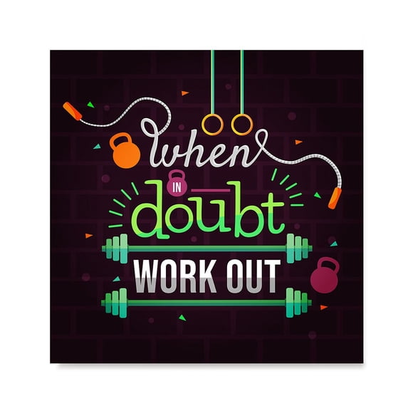 EzPosterPrints - Citations Inspirantes pour la Motivation en Salle de Sport - Impression d'Affiche - Impression d'Art Mural pour Décoration de Bureau à Domicile - Lorsqu'il Est en Doute - 16X16 Pouces