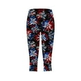 thumbnail image 4 of DDAPJ pyju Womens Plus Size Capri Leggings 4th of July Patriotic Casual Summer Capris High Waisted Knee Length Yoga Workout Compression Pants Sales Today Clearance Red M, 4 of 5