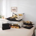 thumbnail image 6 of Manfei Chic Rose Flower 7pcs Bedding Twin Size, Aesthetic Black Gold Marble Comforter Sets with Sheets, Wild Butterfly Bed Set, Lightweight Bedroom Decorative, 6 of 8