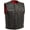 Black Red, variant on - Lowside - Mens Motorcycle Biker Riding Canvas Vest - 3X Large