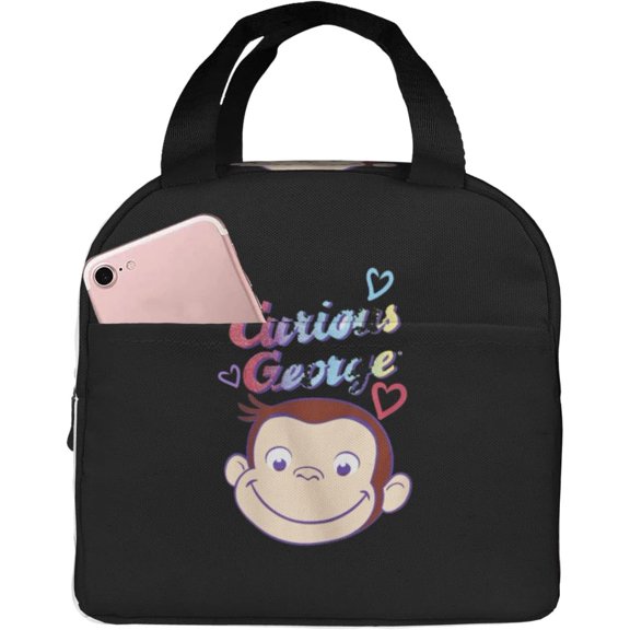 Curious George 5 Lunch Bag Insulated, Lunch Box Bag, Reusable Lunch Tote Bag, Lunch Box Container Bag Insulated for Work, Office, Travel