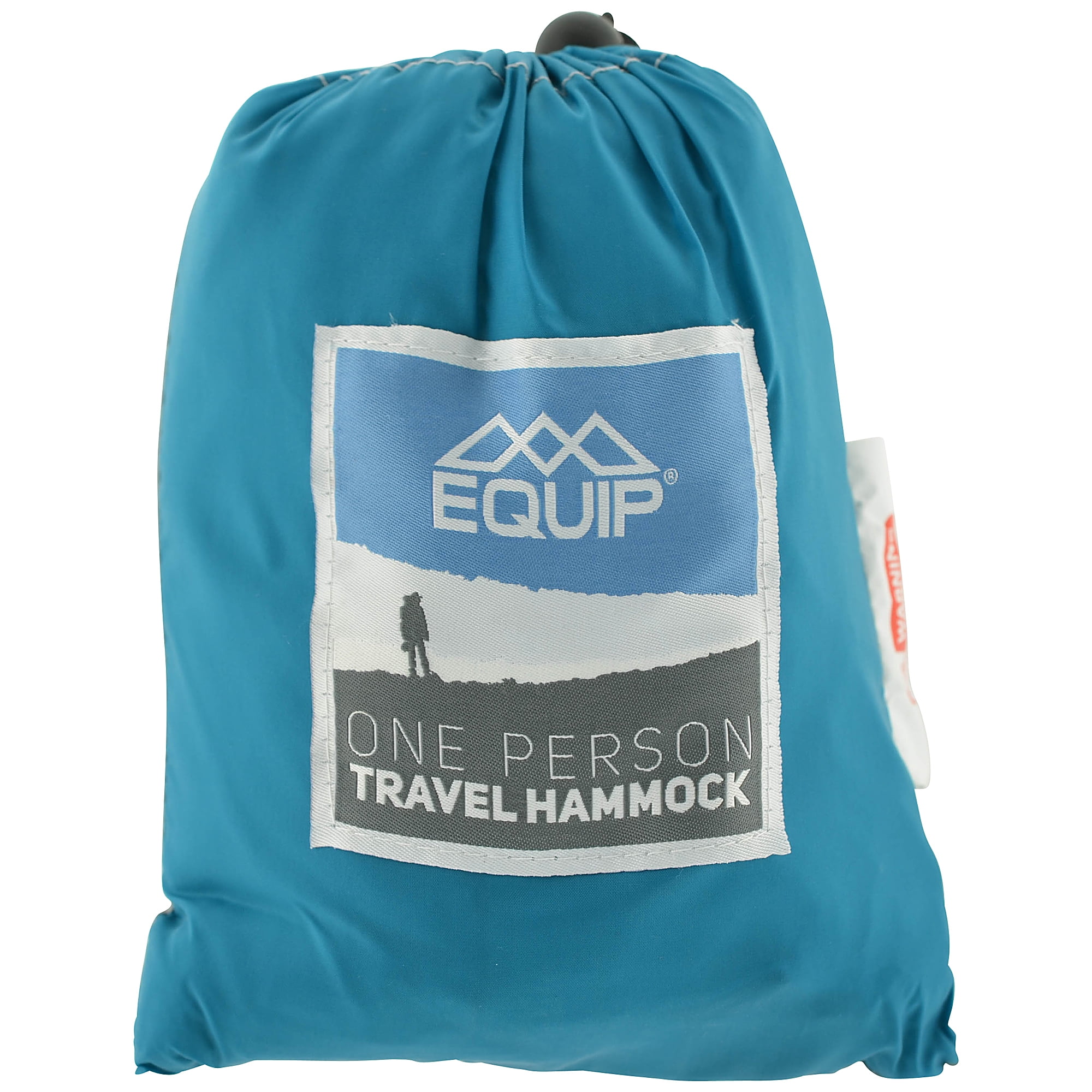 Equip Lightweight Portable Nylon Hammock, 1 Person Turquoise and Gray, Open Size 116" L x 59" W