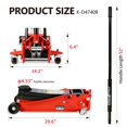 thumbnail image 2 of Floor Jack, Heavy-Duty Steel Low Profile Hydraulic Jack, Racing Floor Jack with Dual Piston and Quick Lift Pump, Fast Lift Service Jack for Quickly Car Lift 4 Ton Double Piston Red, 2 of 5
