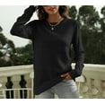 thumbnail image 5 of ALLTB Women's Long Sleeve Glitter Shirt Crewneck Pullover Sweater Basic Casual Solid Color Tunic Tops Soft Sweatshirt, 5 of 8