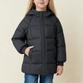 thumbnail image 2 of newwalpole Girls Winter Long Puffer Lightweight Coat Thick Padded Soft Fleece Jacket with Hood Black for Size 7-8 Years, 2 of 7