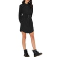 thumbnail image 1 of INSPIRE CHIC Robe Chemise à Manches Retroussables avec Ceinture et Col Boutonné pour Femmes P Noir, 1 of 6