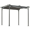 thumbnail image 1 of Outsunny 10' x 10' Outdoor Retractable Pergola Canopy, Metal Patio Shade Shelter for Backyard, Porch Party, Garden, Grill Gazebo, Grey, 1 of 9