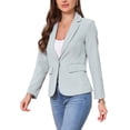 thumbnail image 4 of INSPIRE CHIC Blazers for Women Business Casual One Button Front Long Sleeve Work Office Suit Jackets with Shoulder Pads XL Gray, 4 of 6