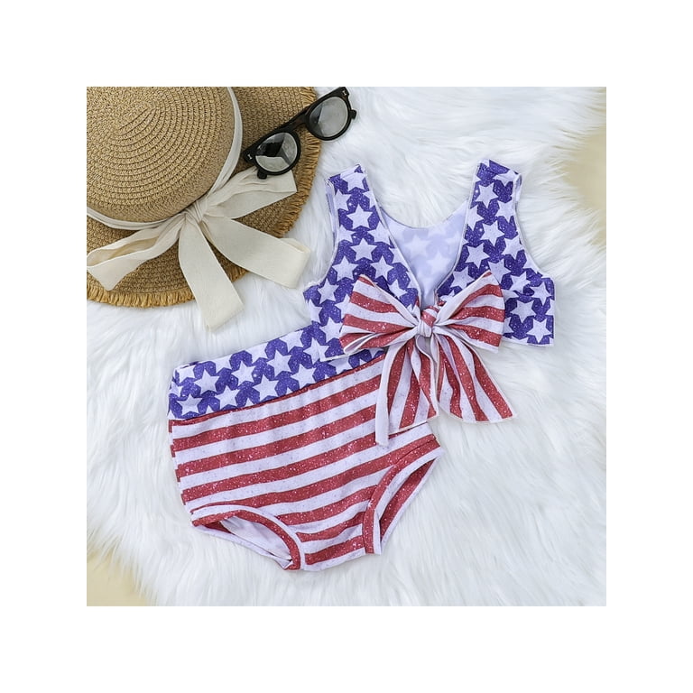  12-18 Months Infant Baby Girls One Piece Long Sleeve 4th Of  July Swimsuit American Flag Bathing Suit Zip Up Independence Day Swimwear  Beach Wear