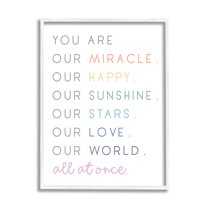 Stupell Indtries You are Our Miracle List Family Child Phrases,16 x 20,Design by Anna Quach