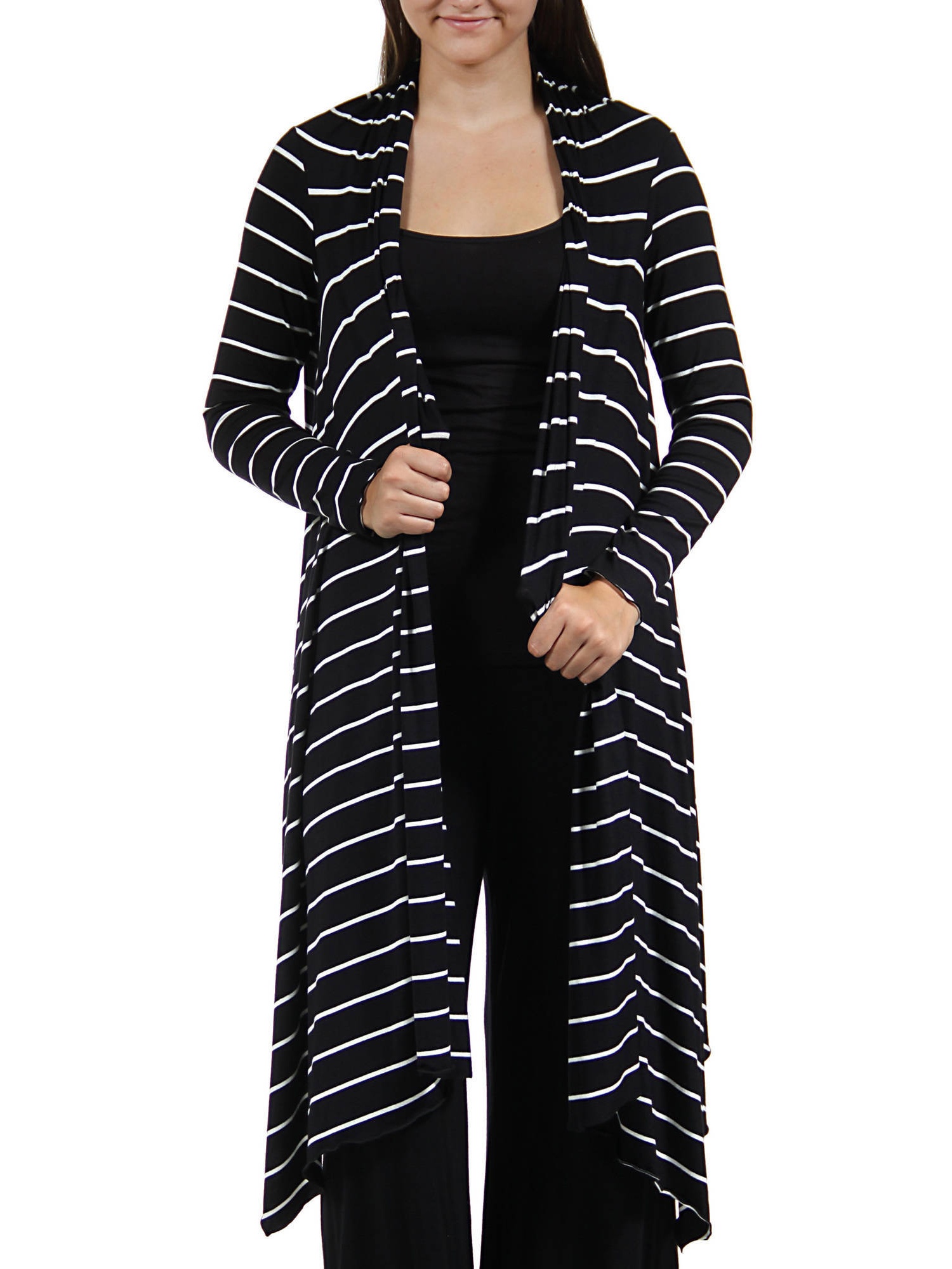 Women's Flowing Long Sleeve Striped Shrug