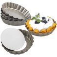 thumbnail image 3 of 6Pcs Mini Tart Pans Non-stick Tart Bakeware Mold with Removable Bottom 4 Inches Carbon Steel  Pie Pans Multipurpose Quiche Pan Set for Pies Mousse Cakes Dessert Baking, 3 of 10
