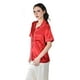 thumbnail image 2 of Blusa satinada con ribete Roman Fashion /Juvenil, 463 (Rojo) rojo M, 2 of 4