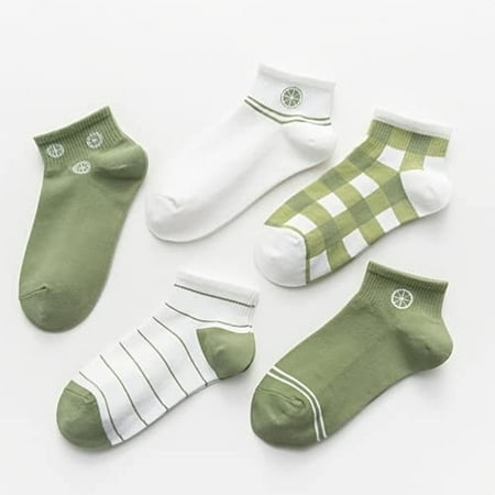 

5 Pairs Set Women Crew Socks Fashion Cotton Floral Print Warm Multicolor Thick